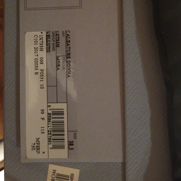 In box Prada Strappy Heel Velour sz8.5 rt$750 - Picture 7 of 7